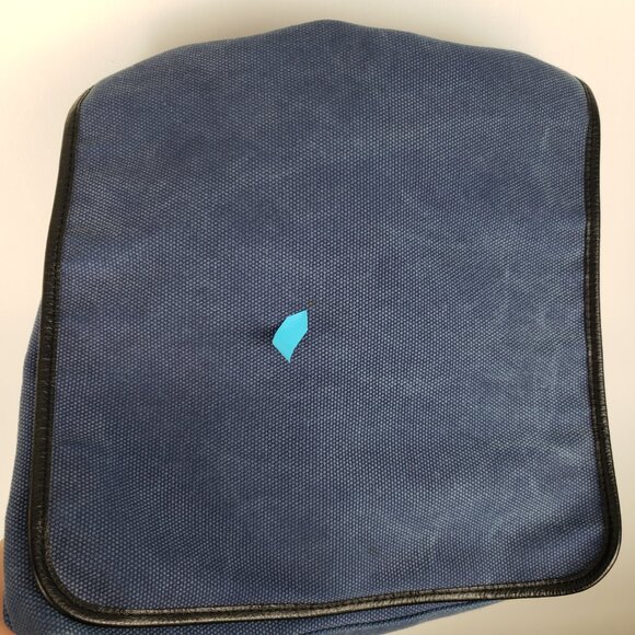 Levenger Metro Blue Canvas Leather Messenger Bag 13"x13" Shoulder Crossbody - Picture 11 of 14